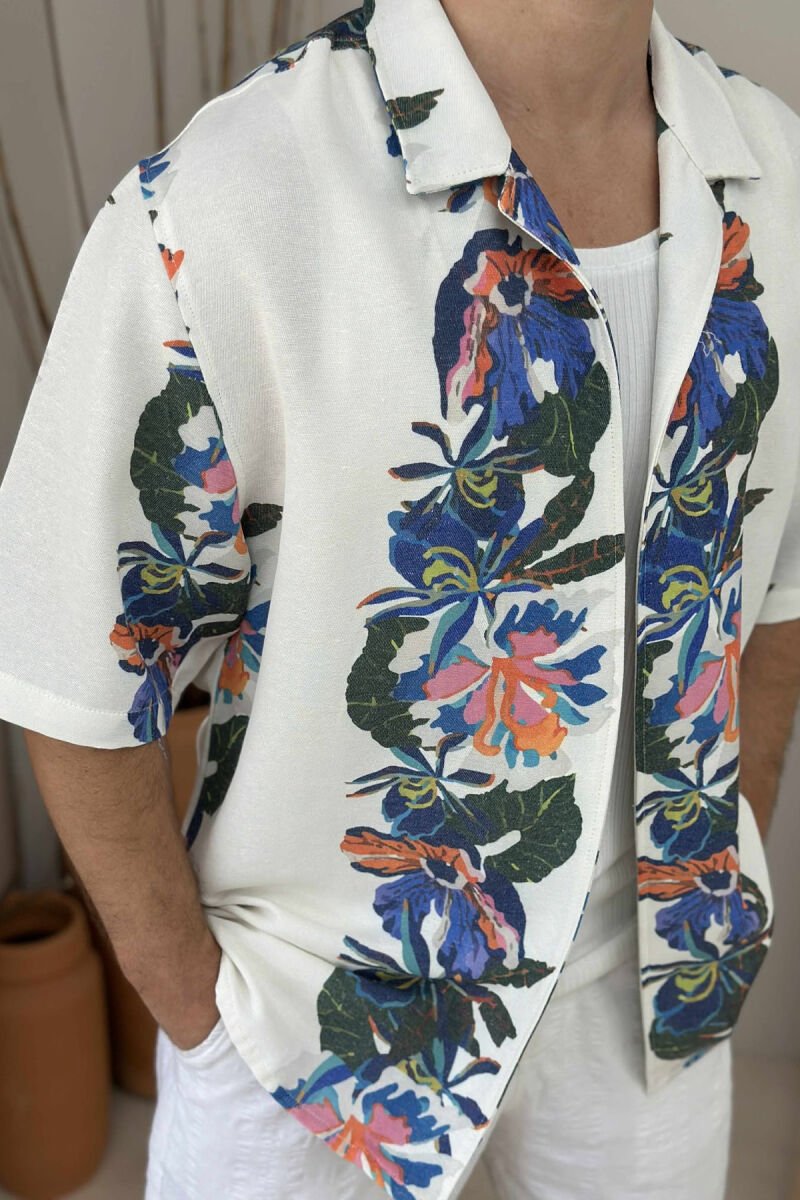 SHORT SLEEVES FLOWERS DESIGN MEN SHIRT MULTIPLE/SHNGJ - 3