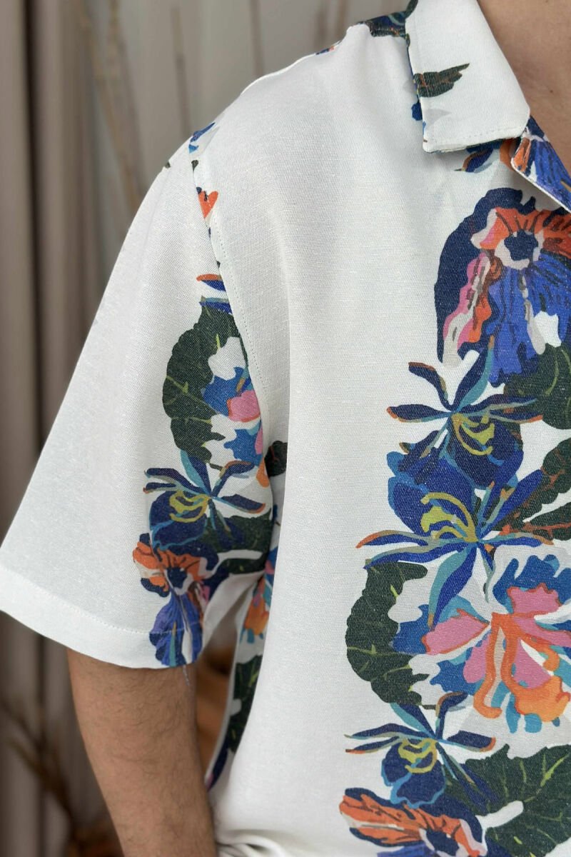 SHORT SLEEVES FLOWERS DESIGN MEN SHIRT MULTIPLE/SHNGJ - 4