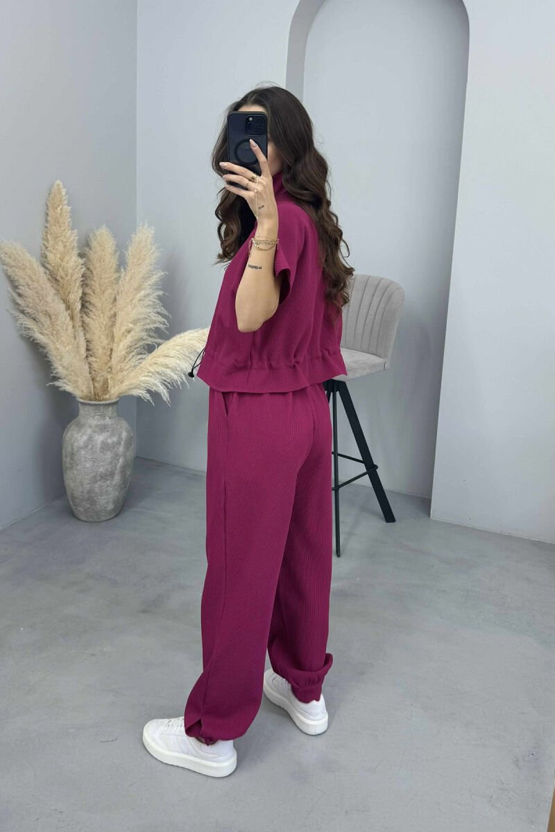 SHORT SLEEVES JACKET+TROUSERS WOMEN SET FUCHSIA/CIKLAMI - 3