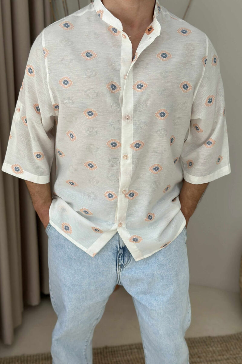 SHORT SLEEVES SIMPLE DESIGNS MEN SHIRT CREAM/KREM - 2
