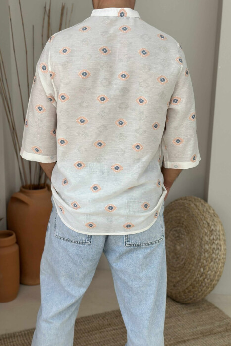 SHORT SLEEVES SIMPLE DESIGNS MEN SHIRT CREAM/KREM - 3