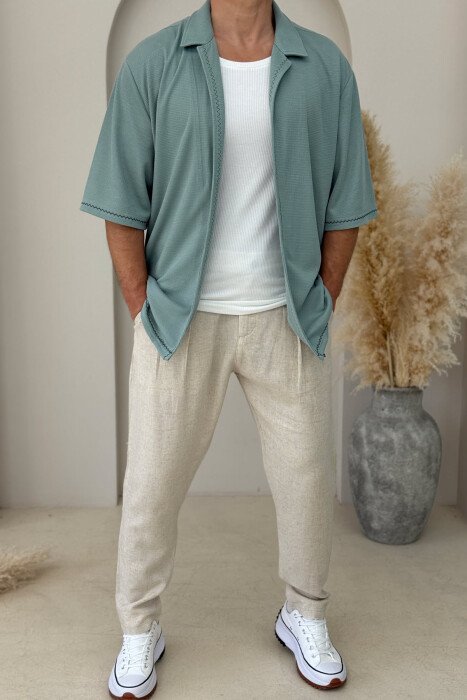 SHORT SLEEVES SIMPLE MEN SHIRT MINT/MENTE - 