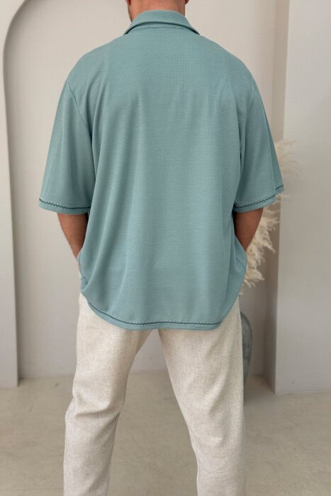 SHORT SLEEVES SIMPLE MEN SHIRT MINT/MENTE - 2