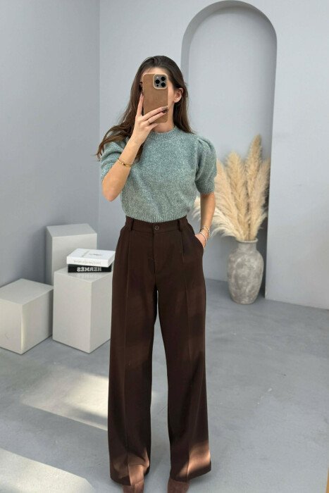 SHORT SLEEVES SIMPLE WOMEN SWEATER MINT/MENTE - 4