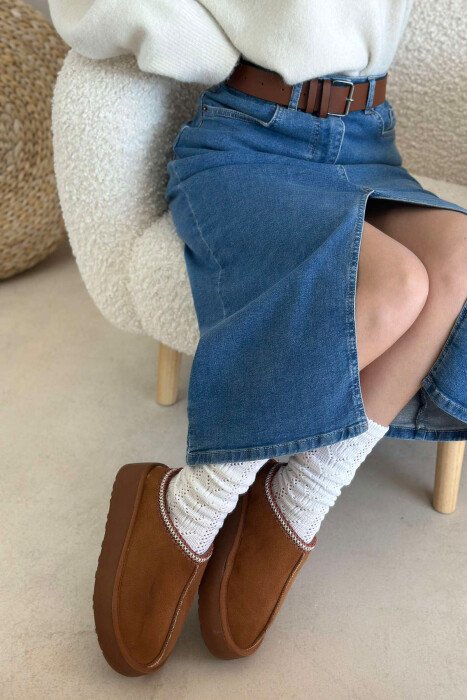 SHORT WARM WOMEN UGG BROWN/KAFE - KLAUDIO FASHION