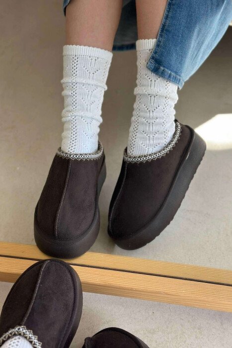 SHORT WARM WOMEN UGG CHOCOLATE/COKOLLATE - KLAUDIO FASHION