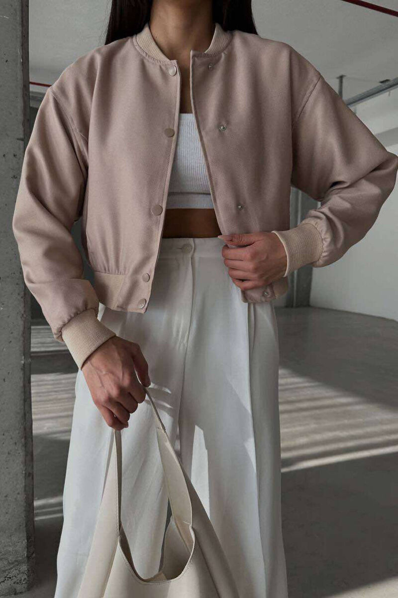 SHORT WOMEN JACKET WITH BUTTONS BEIGE/BEZHE - 6