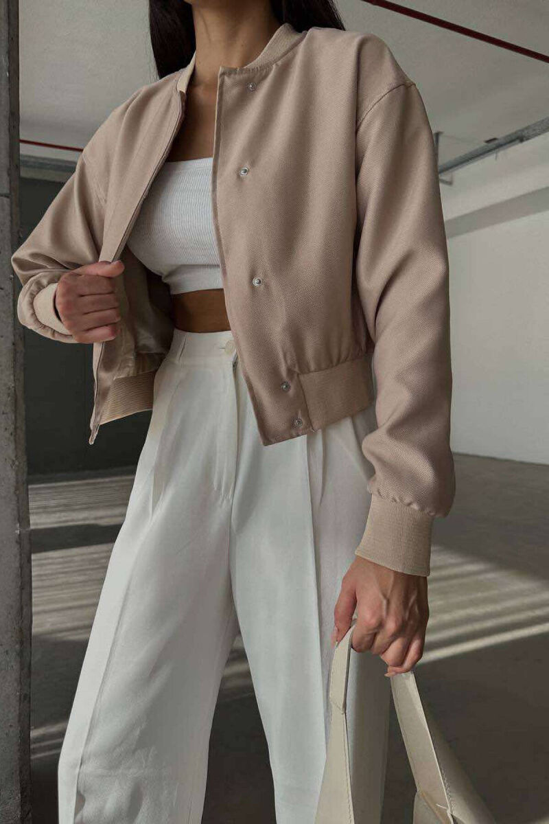 SHORT WOMEN JACKET WITH BUTTONS BEIGE/BEZHE - 7