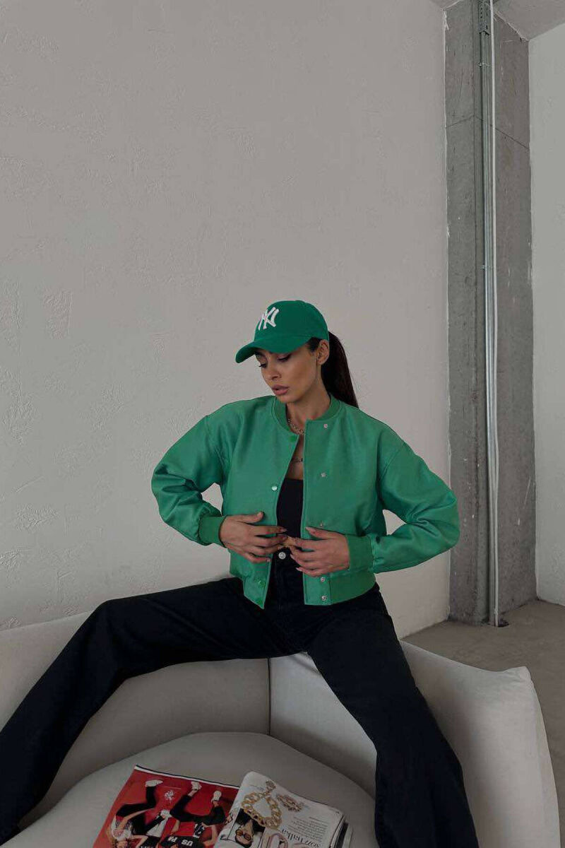 SHORT WOMEN JACKET WITH BUTTONS GREEN/JESHILE - 2
