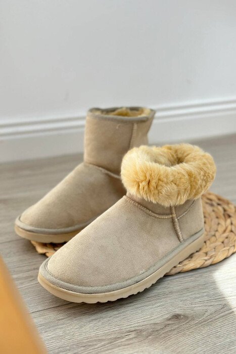 SHORT WOMEN UGG CREAM/KREM - KLAUDIO FASHION