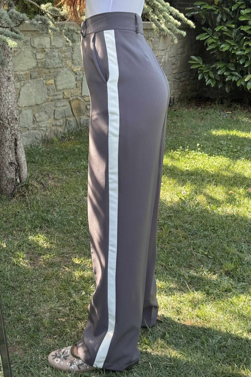 SIDE LINE DESIGN WOMEN TROUSERS GREY/GRI - 8