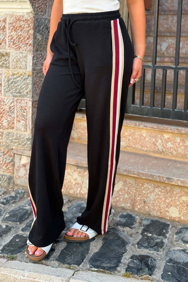 SIDE LINES SIMPLE WOMAN SWEATPANTS BLACK/ E ZEZE - 2