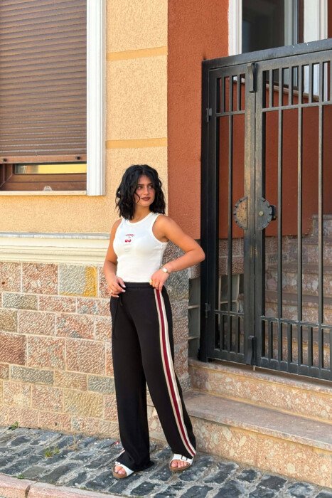 SIDE LINES SIMPLE WOMAN SWEATPANTS BLACK/ E ZEZE - 3