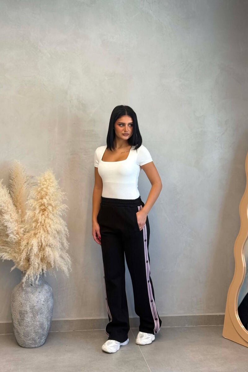 SIDE LINES SIMPLE WOMEN SWEATPANTS BLACK/ E ZEZE - 2