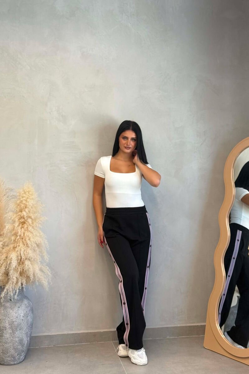 SIDE LINES SIMPLE WOMEN SWEATPANTS BLACK/ E ZEZE - 3