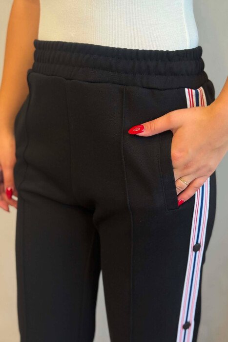 SIDE LINES SIMPLE WOMEN SWEATPANTS BLACK/ E ZEZE - 4
