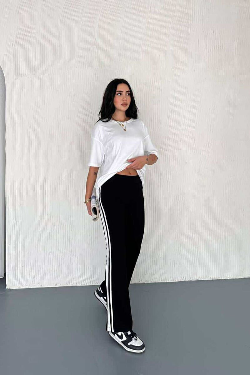 SIDE LINES SIMPLE WOMEN SWEATPANTS BLACK/ E ZEZE - 3
