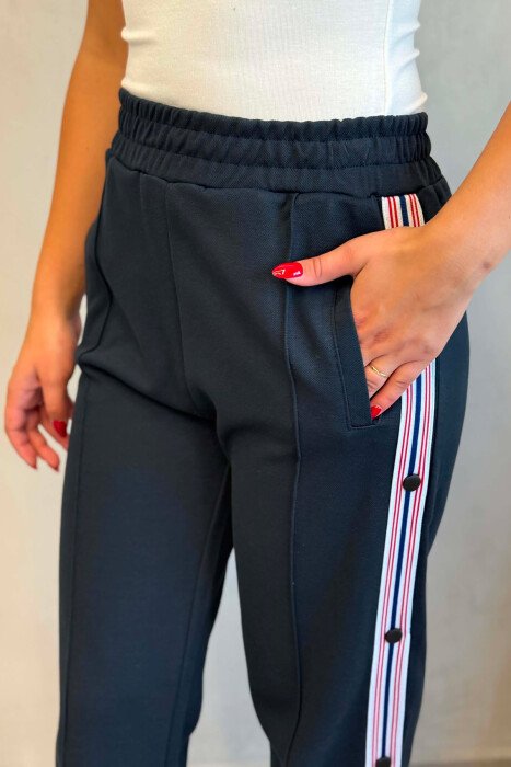 SIDE LINES SIMPLE WOMEN SWEATPANTS BLUE/BLU - 4