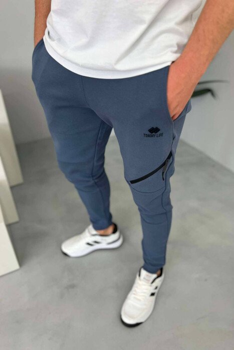 SIDE POCKET MEN SWEATPANTS LIGHTBLUE/BZ - 3