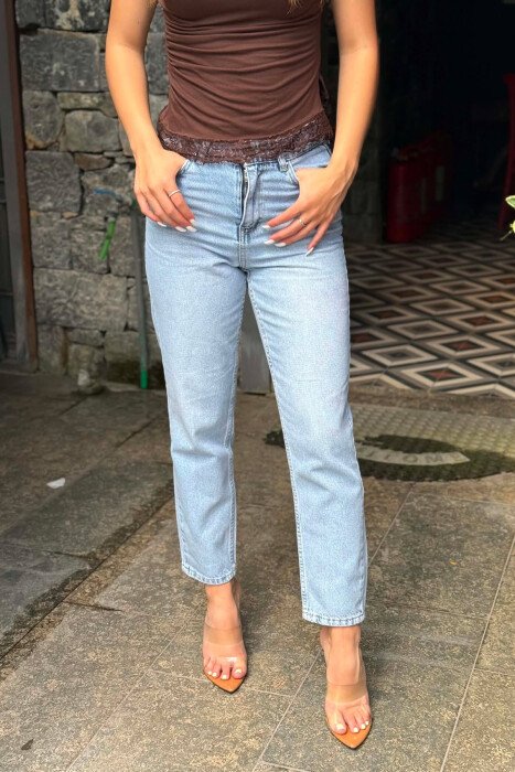 SIMLE ONE COLOR WOMAN JEANS LIGHTBLUE/BZ - 4