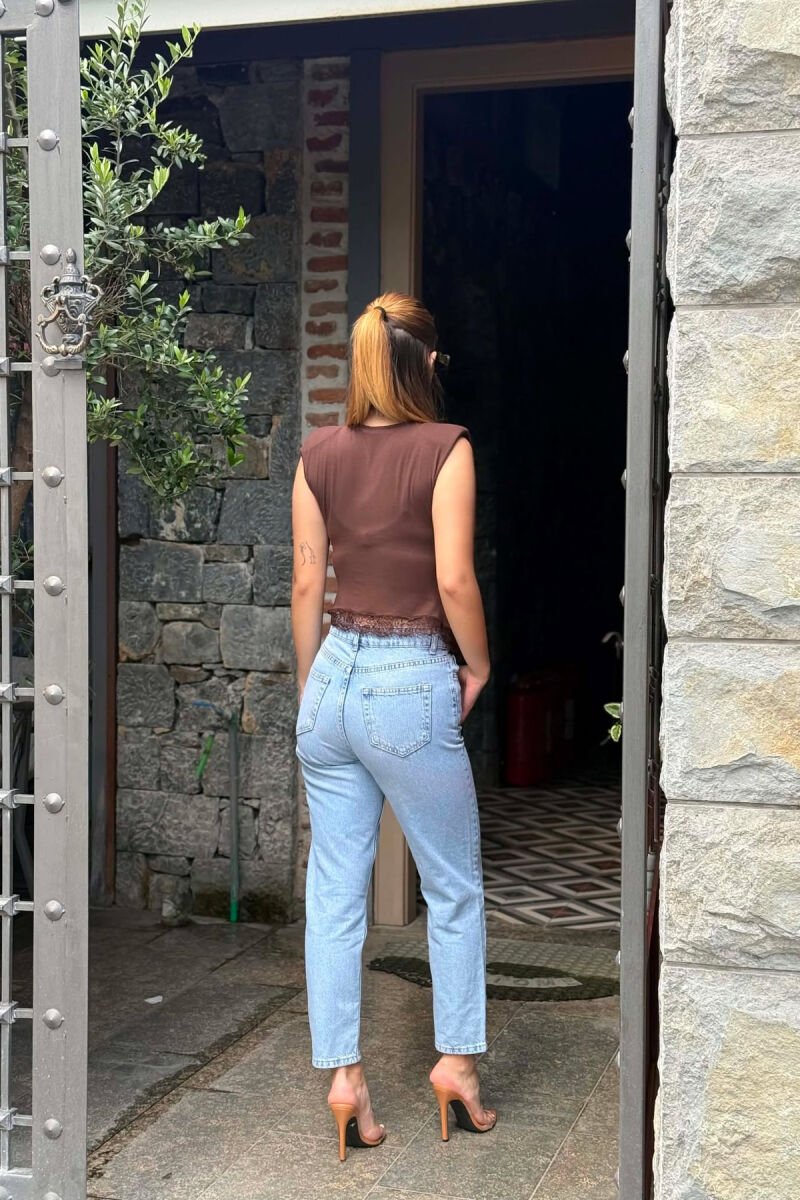SIMLE ONE COLOR WOMAN JEANS LIGHTBLUE/BZ - 5