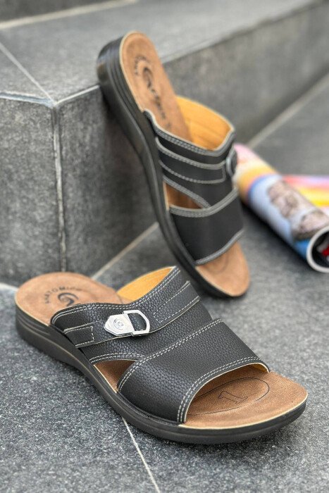 SIMPE MEN SLIPPERS BLACK/ E ZEZE - KLAUDIO FASHION