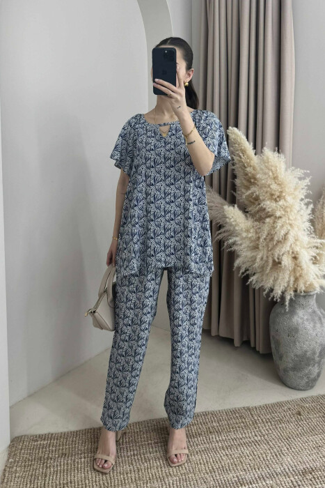 SIMPLE ABSTRACT DESIGN WOMEN SET BLUE/BLU - 3