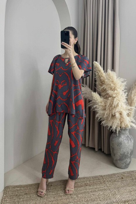 SIMPLE ABSTRACT DESIGN WOMEN SET DARK GREY/GEE - 2