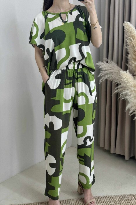 SIMPLE ABSTRACT DESIGN WOMEN SET GREEN/JESHILE - 2