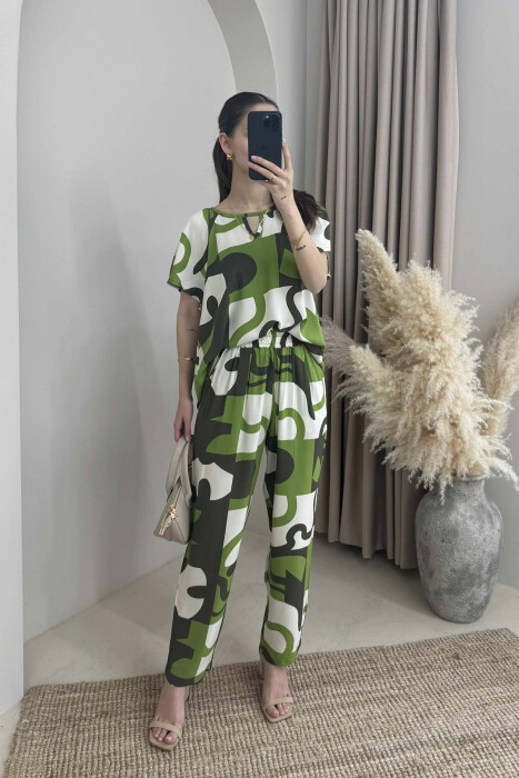 SIMPLE ABSTRACT DESIGN WOMEN SET GREEN/JESHILE - 4