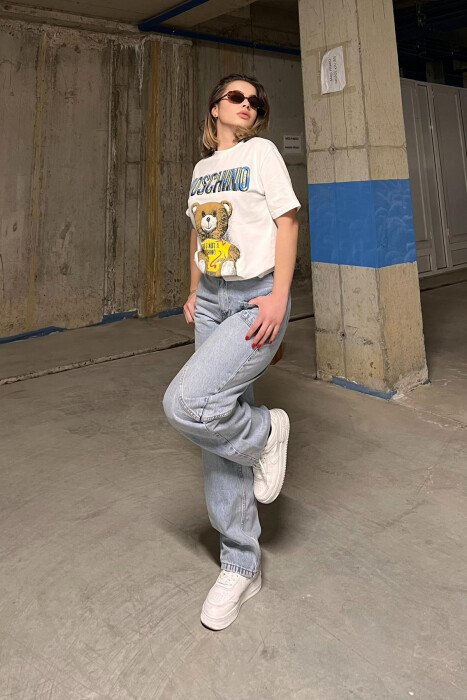 SIMPLE BAGGY WOMEN JEANS BABY BLUE/BLU BY - 4