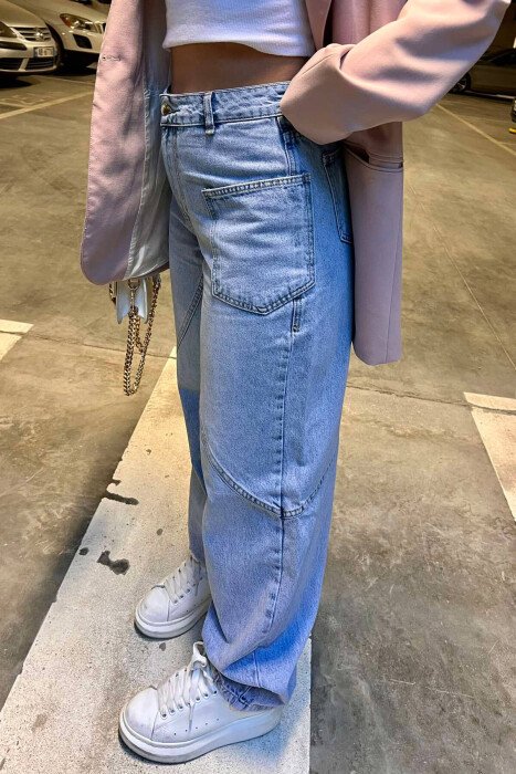 SIMPLE BAGGY WOMEN JEANS LIGHTBLUE/BZ - 6