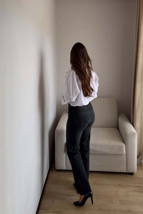 SIMPLE BELT DETAIL WOMEN JEANS BLACK/ E ZEZE - 5