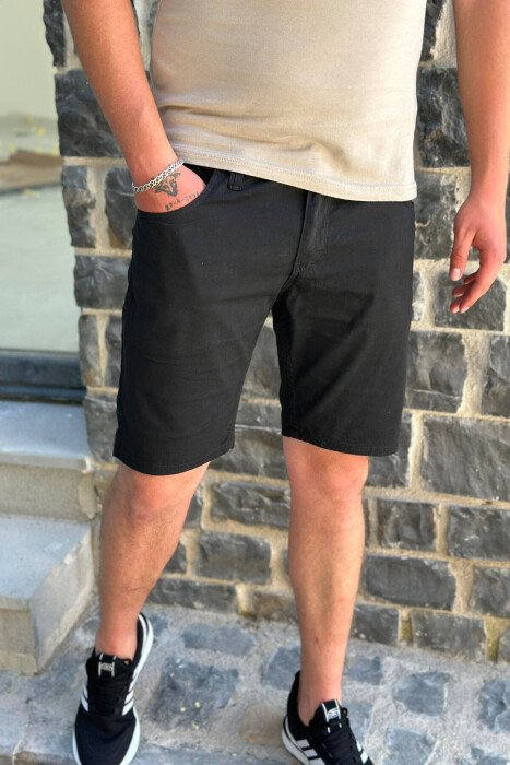 SIMPLE BLACK MAN SHORT JEANS BLACK/ E ZEZE - 1