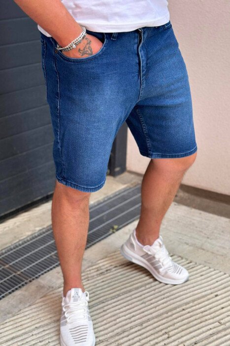 SIMPLE BLUE MAN SHORT JEANS BLUE/BLU - KLAUDIO FASHION