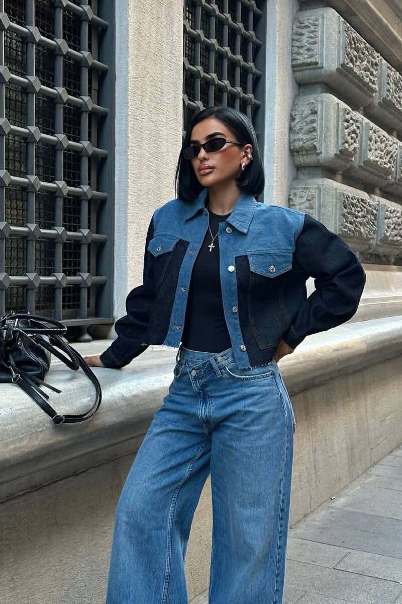 SIMPLE BUTTONED DENIM WOMEN JACKET BLUE/BLU - 6