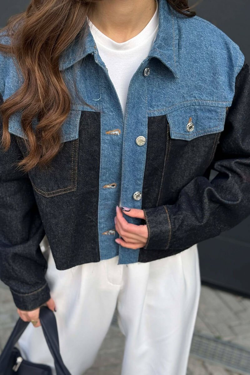 SIMPLE BUTTONED DENIM WOMEN JACKET BLUE/BLU - 4