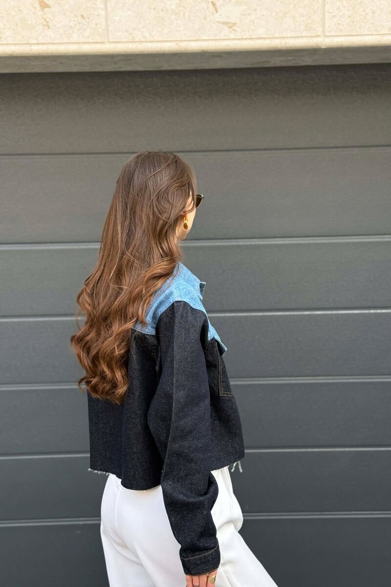SIMPLE BUTTONED DENIM WOMEN JACKET BLUE/BLU - 5