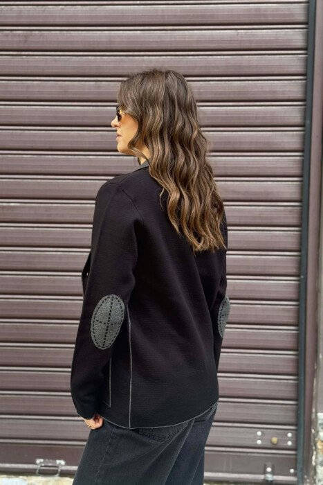 SIMPLE BUTTONED POCKETS DETAIL WOMEN CARDIGAN BLACK/ E ZEZE - 3
