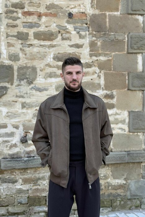 SIMPLE CHAMOIS ZIP-UP MEN JACKET GREEN/JESHILE - 2