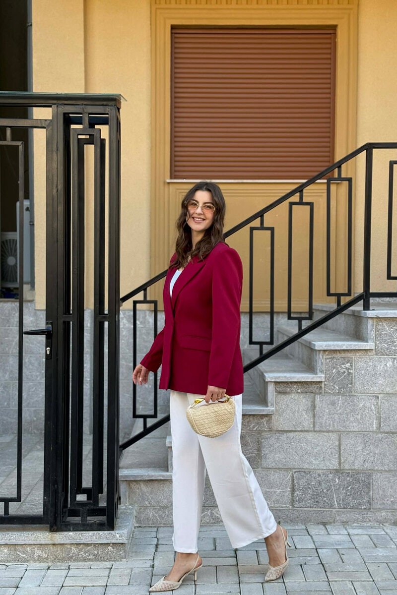 SIMPLE CLASSIC WOMAN JACKET BURGUNDY/VISHNJE - 2