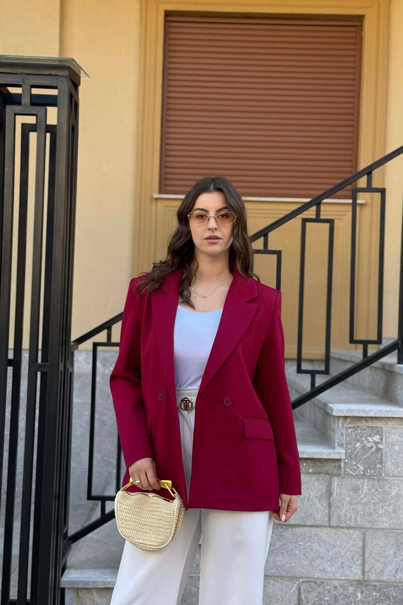 SIMPLE CLASSIC WOMAN JACKET BURGUNDY/VISHNJE - 4