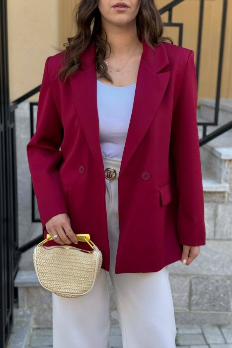SIMPLE CLASSIC WOMAN JACKET BURGUNDY/VISHNJE - 5