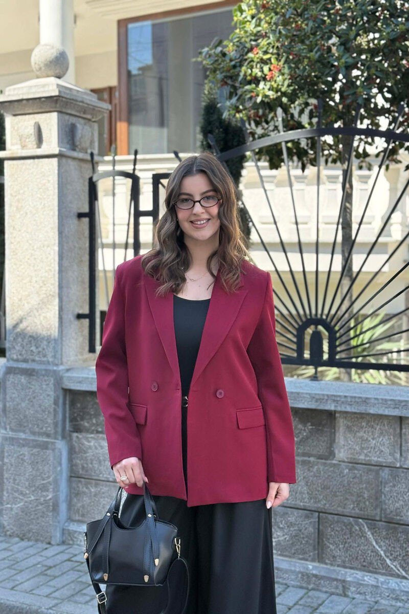 SIMPLE CLASSIC WOMAN JACKET DARK BURGUNDY/VISHNJE E ERRET - 3