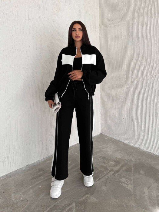 SET I THJESHTË XHAKETË+TUTA PËR FEMRA NË NGJYRËN E BARDHË DHE TË ZEZË - KLAUDIO FASHION