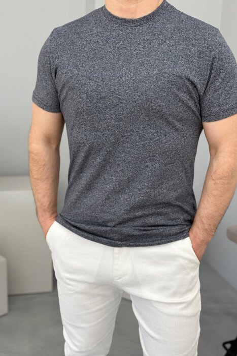 SIMPLE COTTON MAN SHIRT GREY/GRI - KLAUDIO FASHION