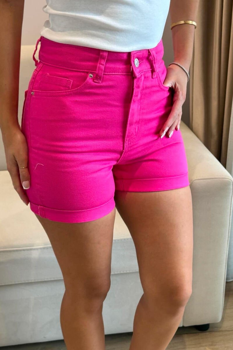 SIMPLE DENIM WOMAN SHORTS FUCHSIA/CIKLAMI - 4