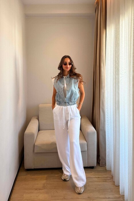SIMPLE DENIM WOMAN VEST LIGHTBLUE/BZ - 4