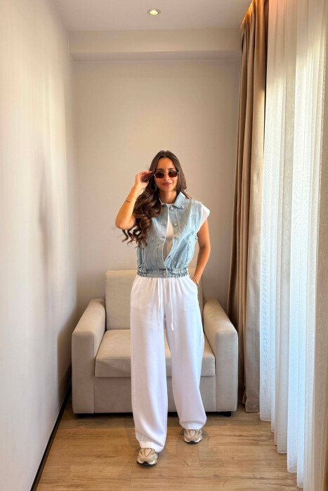 SIMPLE DENIM WOMAN VEST LIGHTBLUE/BZ - 8