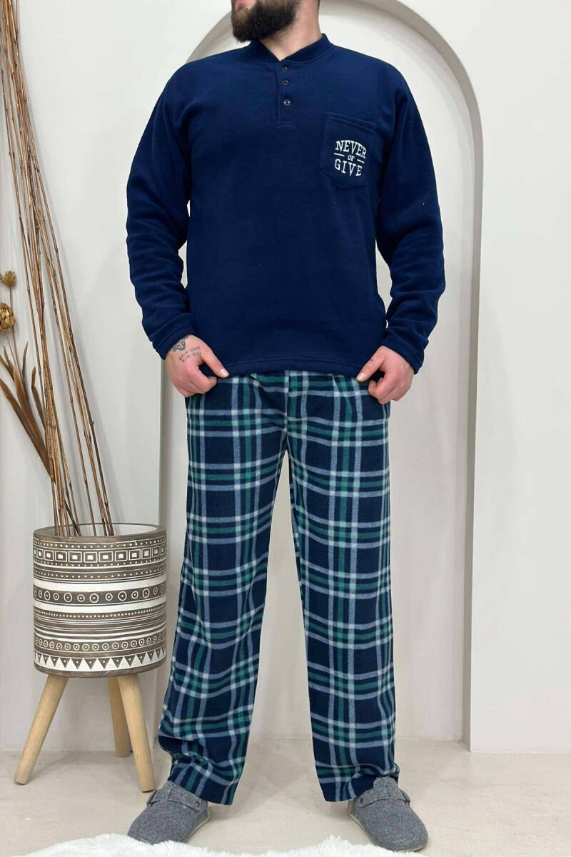 SIMPLE DESIGN MEN PYJAMAS DARK BLUE/BLU - 1